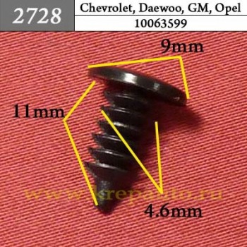 10063599 - Автокрепеж для Chevrolet, Daewoo, GM, Opel