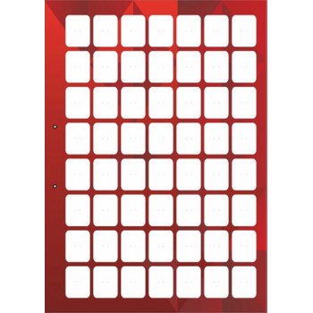 Красный односторонний стенд на 48 клеток для автокрепежа