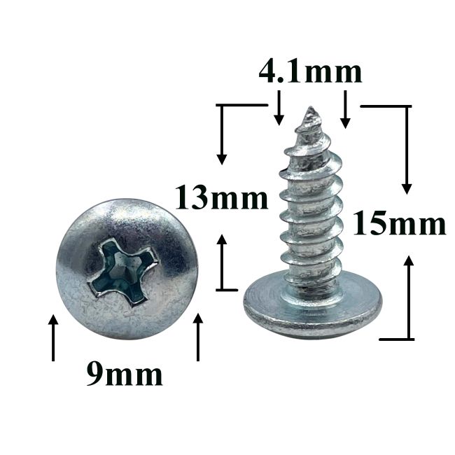 Саморез автомобильный 4,1х13 с полукруглой головкой, серебристый
