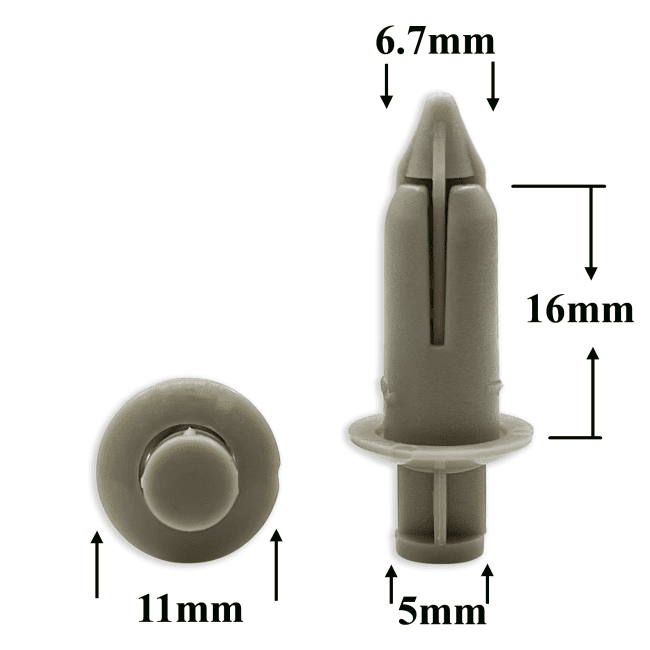 Пистон внутренней отделки для Mitsubishi, Suzuki, Lexus, Toyota, GM, Chrysler, Jeep эконом серый