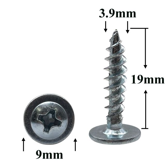 Саморез автомобильный 3,9х19 с фланцем, полукруглая головка, серебристый