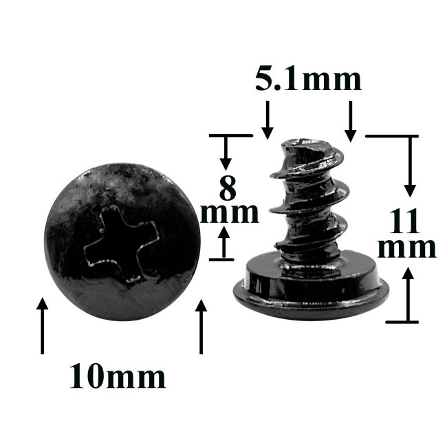 Шуруп автомобильный 5,1x8 с полукруглой головкой, черный