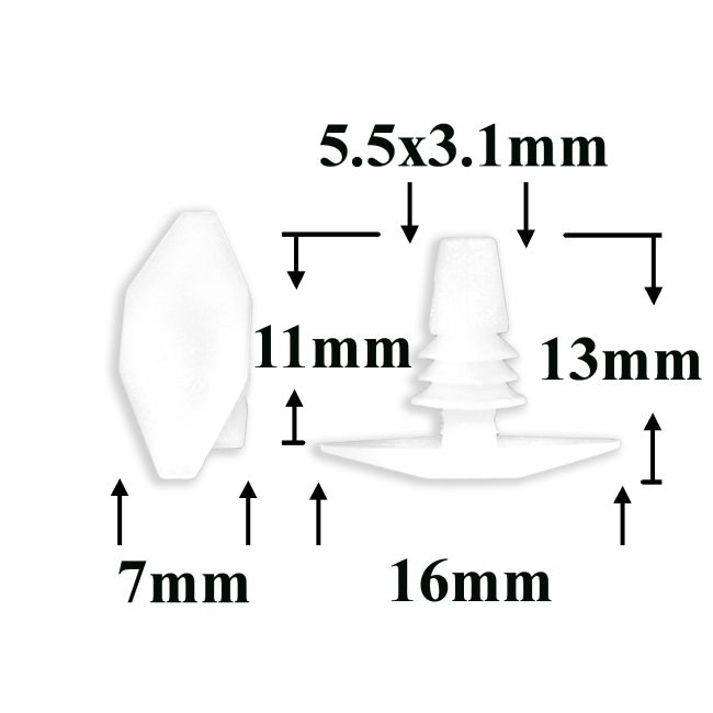 Клипса - заглушка елочка крепления уплотнителя для Acura, Honda эконом желтая