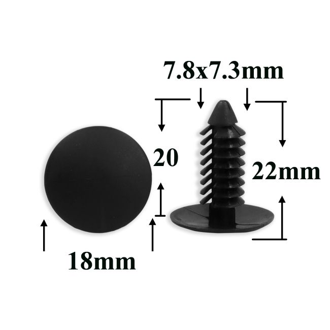 Клипса крепления различных элементов кузова, салона для Ford, GM, Chrysler, Dodge, Jeep черная