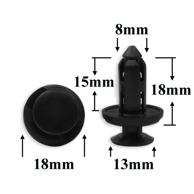 Пистон распорный крепления бампера, защиты, порогов для Acura, Honda, Infiniti, Nissan, Tesla