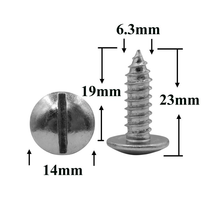 Саморез автомобильный 6,3x19 с полукруглой головкой, серебристый