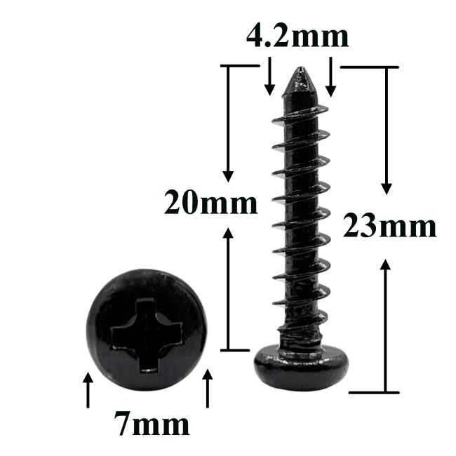Саморез автомобильный 4,2x20 с полукруглой головкой, черный