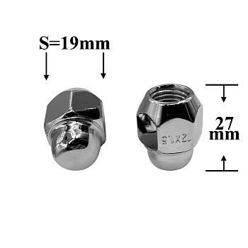 Гайка колесная М12х1,5х27 кл.19, конус, закр, СН, H-1207S-19H