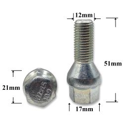 Болт колёсный иномарки М12х1,5х49/25 ключ 17, конус S-994 (Opel, БМВ)